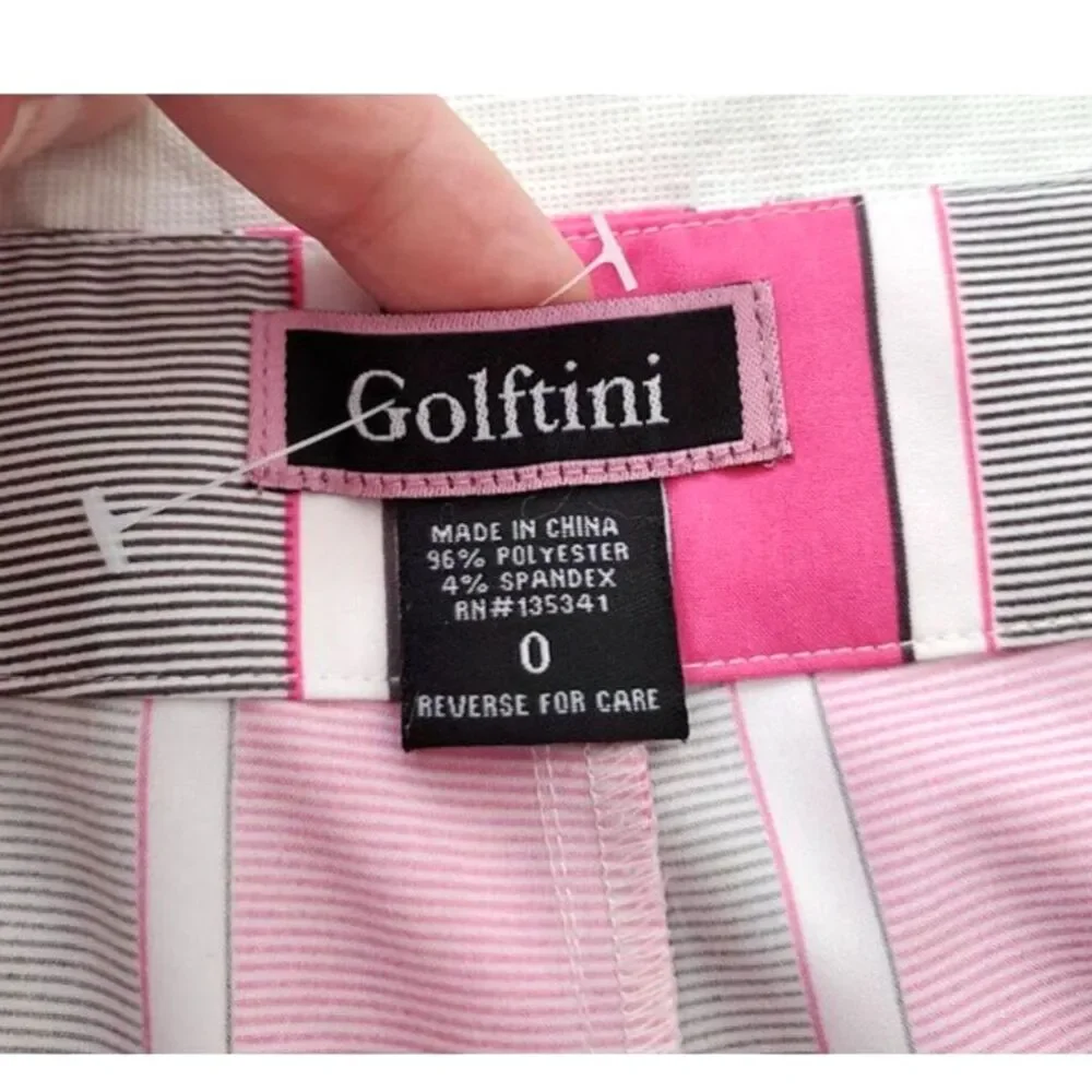 Golftini NWOT Rodeo Drive Striped Golf Skort Womens Size 0 Pink Activewear